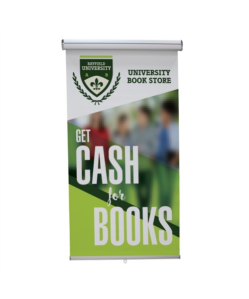 Hanging retractable banner print source graphics